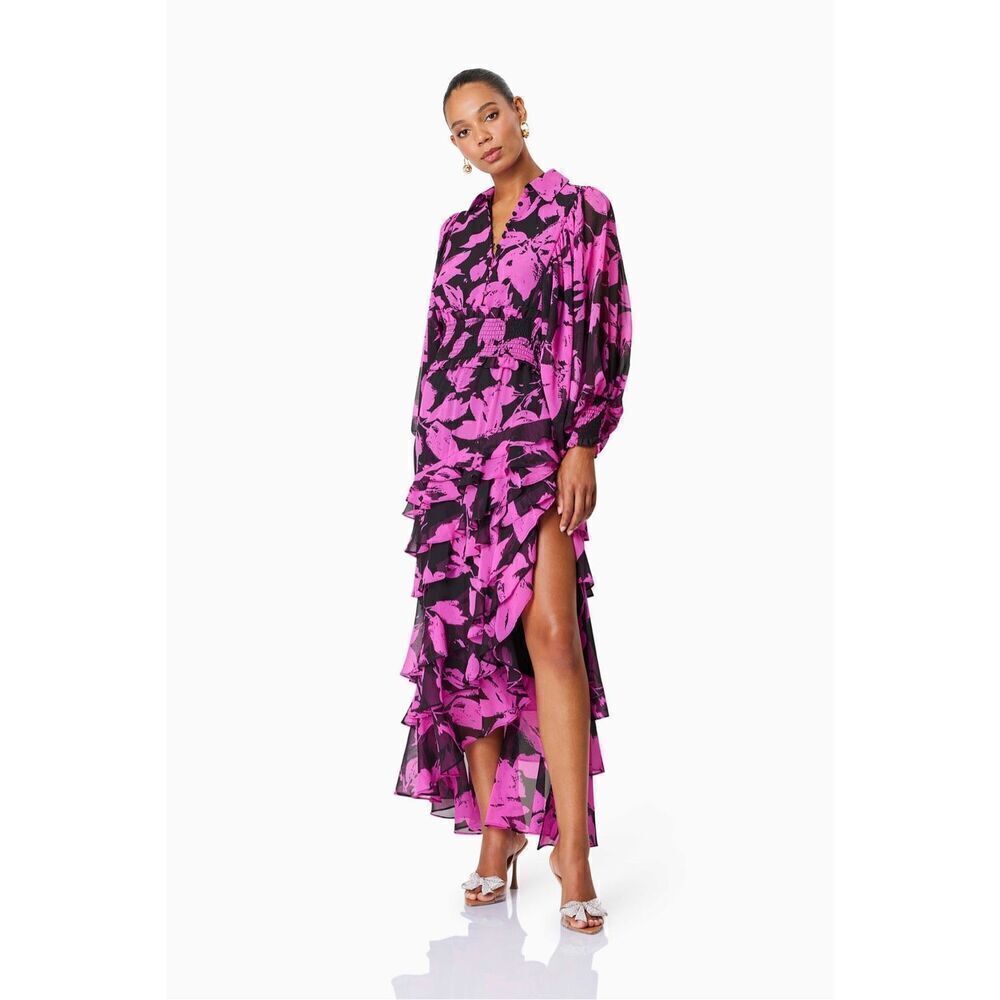 ELLIATT Yuna Hilo Maxi Dress Pink Cocktail Date Vacation 👗Size S NWT$410 - Picture 1 of 7